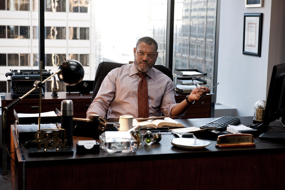 Laurence Fishburne as Perry White in Man of Steel. (Photo: Clay Enos/&#xa9;Warner Bros. Pictures/Courtesy Everett Collection)