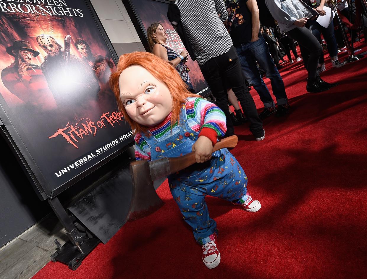 <p>Texas authorities apologise for repeatedly putting out accidental ‘amber alert’ for Child’s Play’s Chucky</p> (Kevork Djansezian/Getty Images for Universal Studios Hollywood)