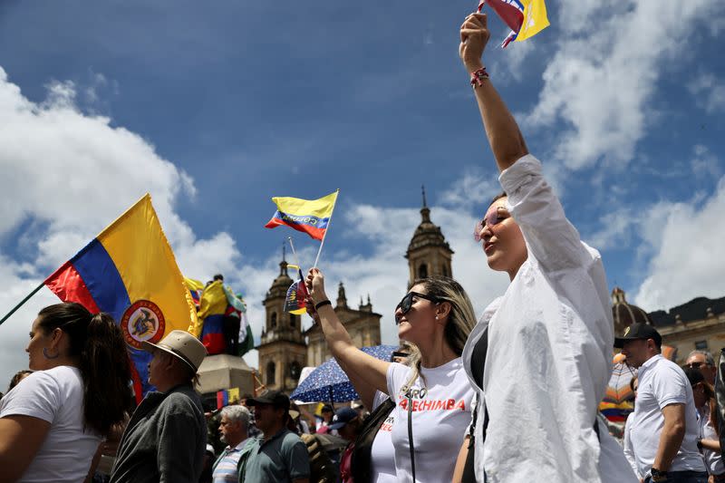 Protest against President Gustavo Petro's reforms in Bogota