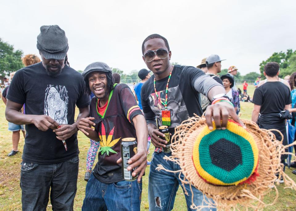 Fest-goers take in the scene at Austin Reggae Fest in 2016. The event is a celebration of reggae's one love ethos and cannabis culture.