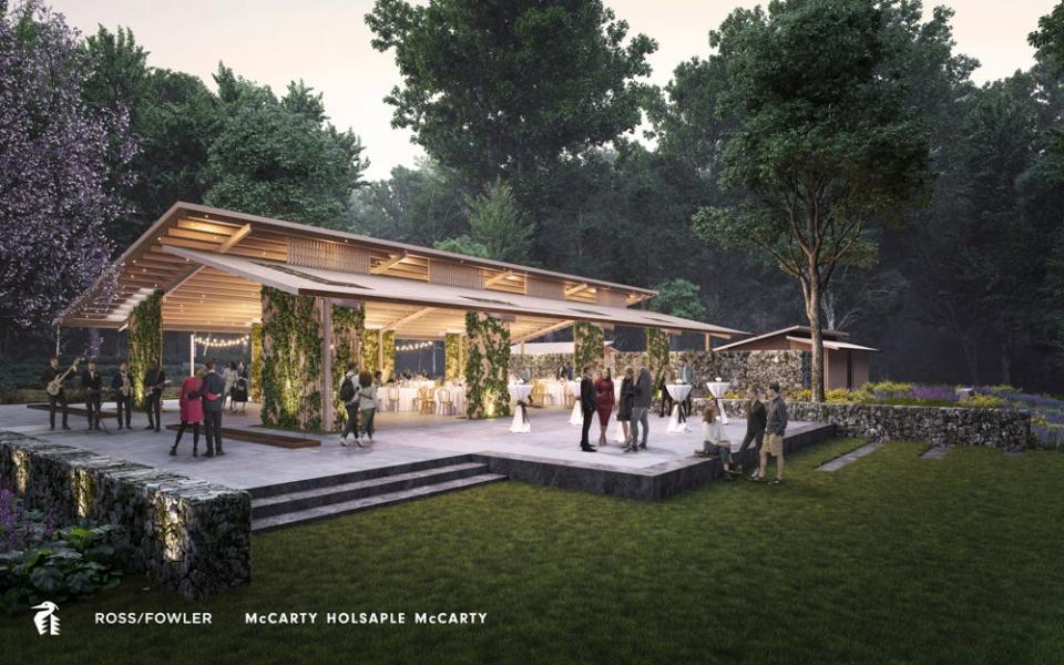 Ijams Nature Center in South Knoxville has shared renderings of its master plan, which includes this events pavilion at the Ijams Homesite. The pavilion would be built at "the current location of the tent pad" and would "address ongoing plumbing and draining issues."