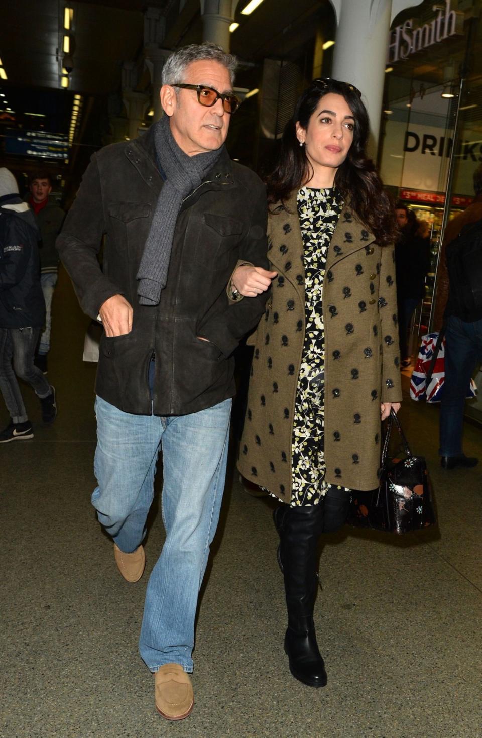 George and Amal Clooney in London in February (Rex features)