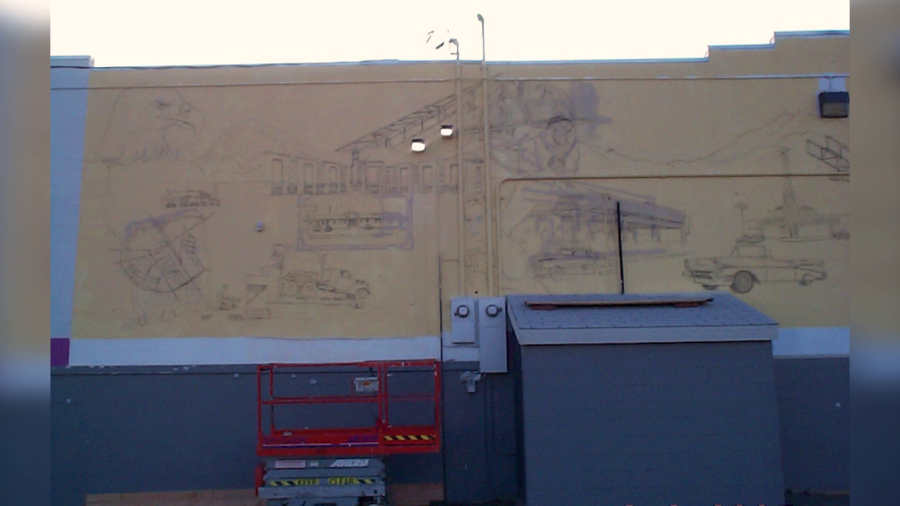 Photo shows what would become Aldama's historic mural. (Dave Beason)