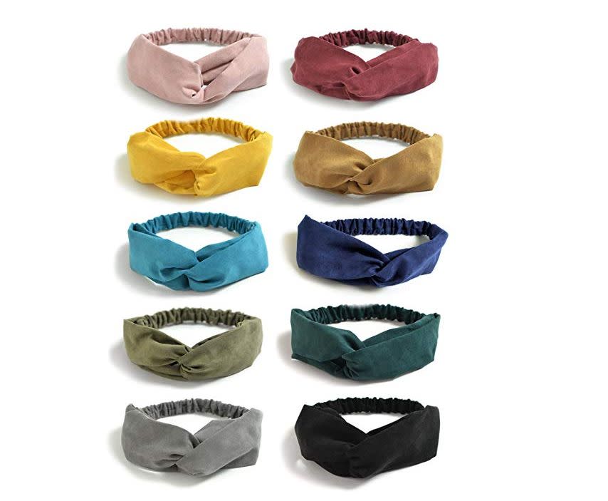 Get this 10-pack of elastic headbands <strong><a href="https://amzn.to/2IYvN1v" target="_blank" rel="noopener noreferrer">on Amazon for $12</a></strong>.
