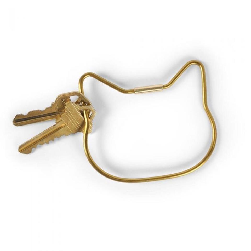 Brass Cat Key Ring