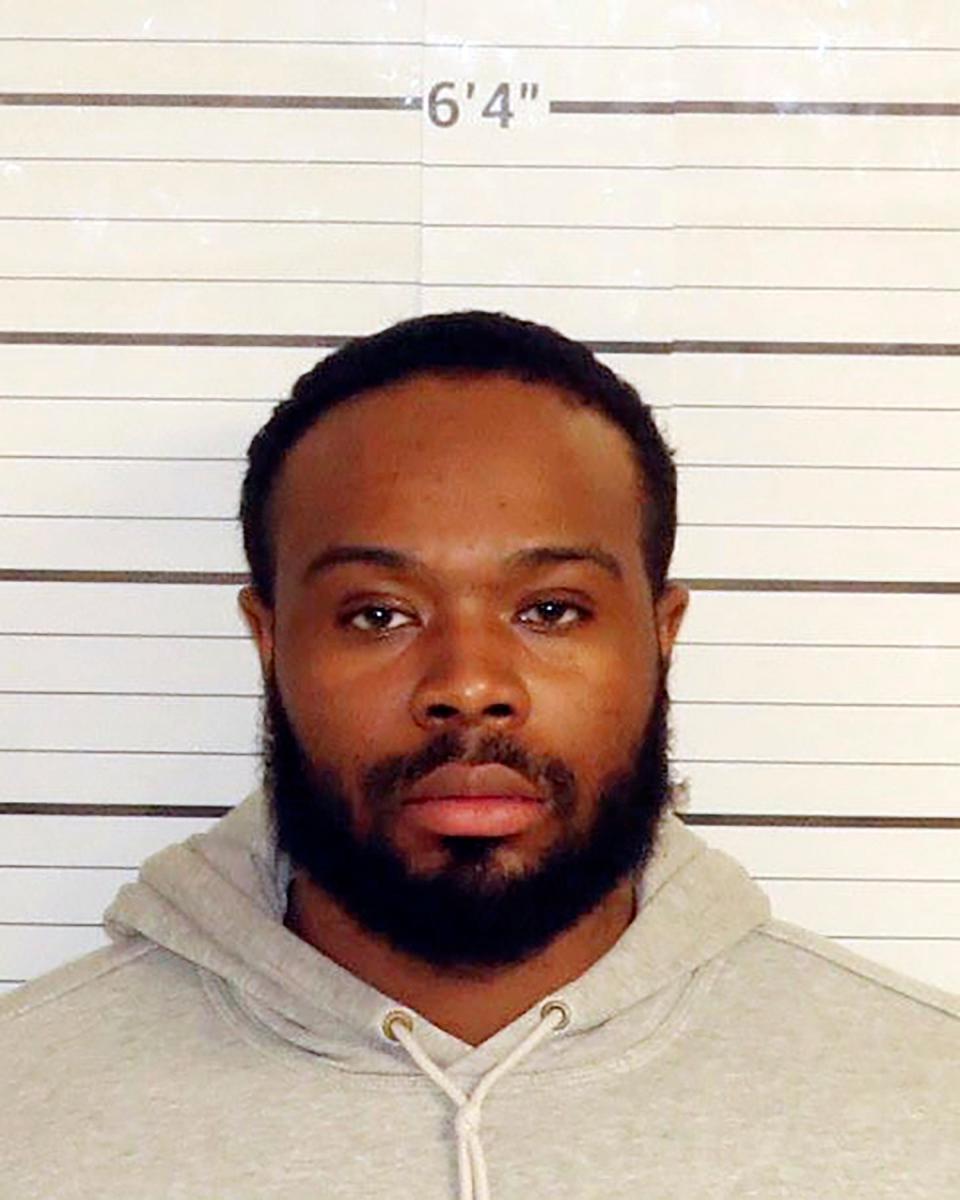 This Wednesday, Jan. 26, 2023, booking mug shot released by Shelby County Sheriff's Office shows former Memphis Police officer Demetrius Haley in Memphis, Tenn. Five fired Memphis police officers including Haley have been charged with second-degree murder and other crimes in the arrest and death of Tyre Nichols, a Black motorist who died three days after a confrontation with the officers during a traffic stop. Each is charged with second-degree murder, aggravated assault, aggravated kidnapping, official misconduct and official oppression. (Shelby County Sheriff's Office via AP) ORG XMIT: ILKS101