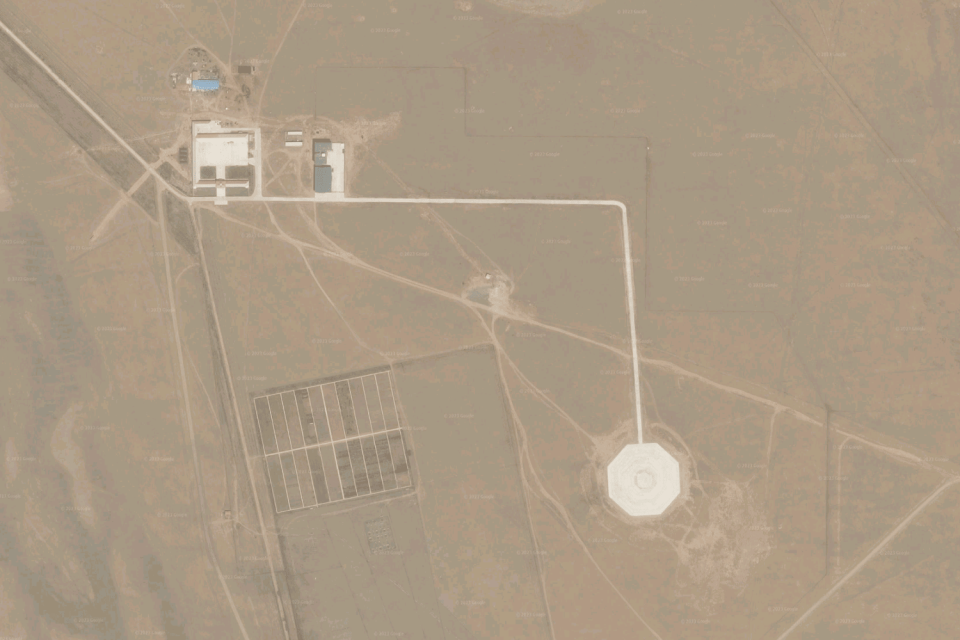 A potential balloon launch site in Dorbod Banner, Inner Mongolia.  (Planet Labs)