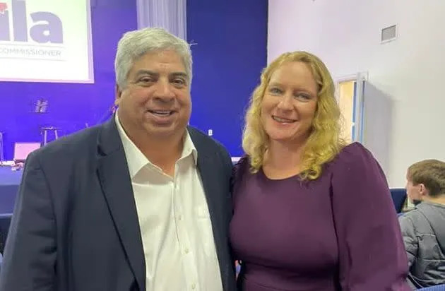 Aaron Peña and Kimberly Lowe at an event in Texas. <br /><br />Treviño-Wright said she contacted Aaron Peña after she looked up Kimberly Lowe on Facebook and saw the two pictured together at a recent event. (Photo: Kimberly Lowe for Congress/Facebook)