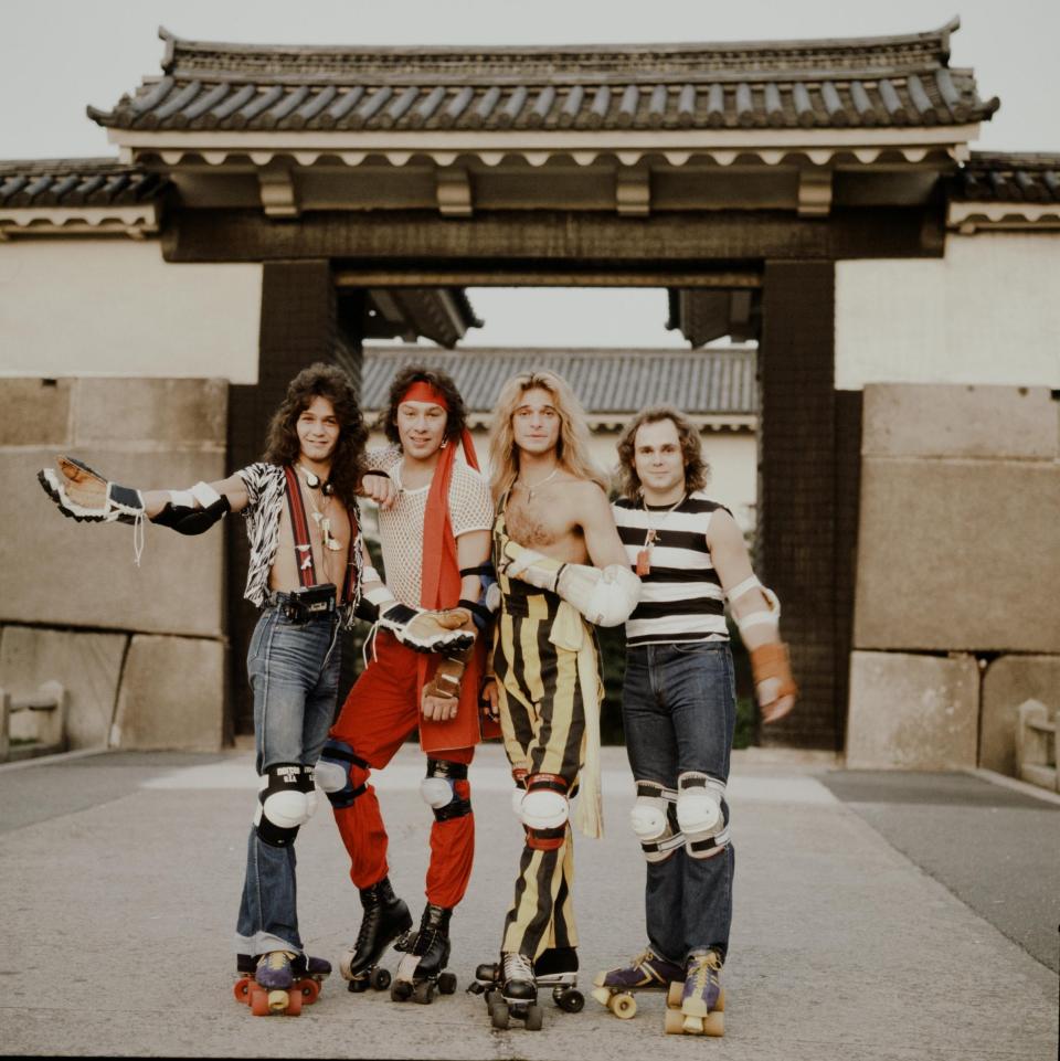 Van Halen on roller skates in Osaka Castle Park in Japan, September 1979  - Koh Hasebe/Shinko Music/Getty Images