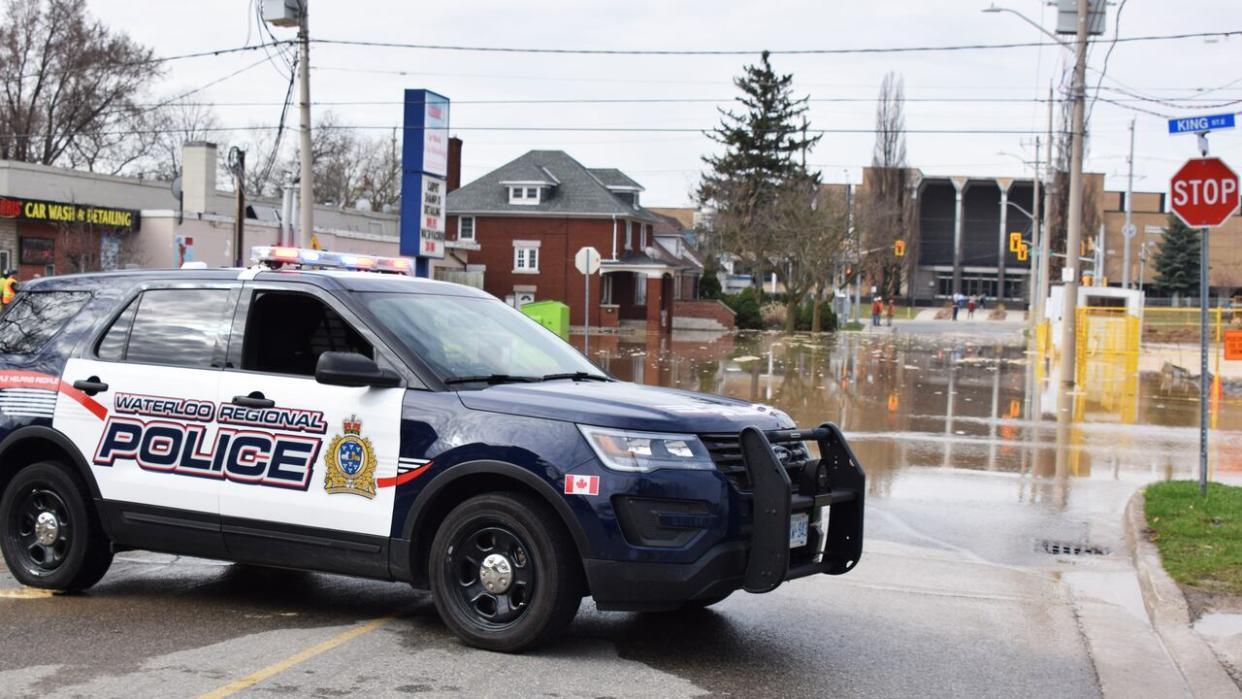 A 26-year-old man has been arrested and charged with seven counts of mischief under $5,000 after rocks and concrete were allegedly thrown at vehicles in Kitchener Wednesday morning. (Kate Bueckert/CBC - image credit)