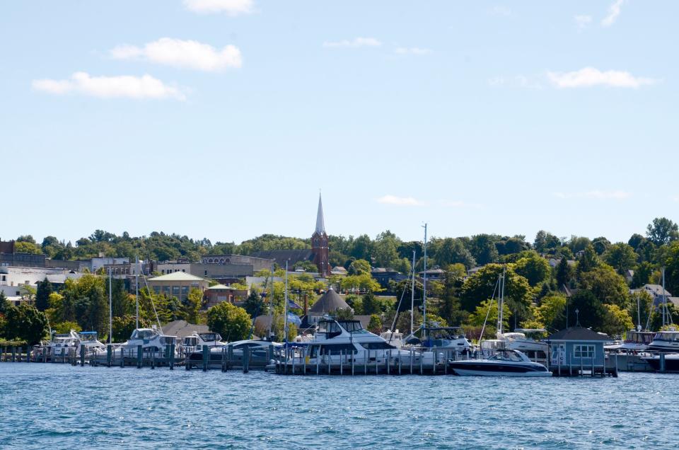 Part of the Petoskey marina and downtown area is seen in September 2022.