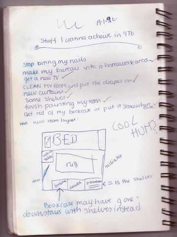 <p>Courtesy of HarperCollins</p> A detailed list of goals that Amy wrote share an insight into her personality.