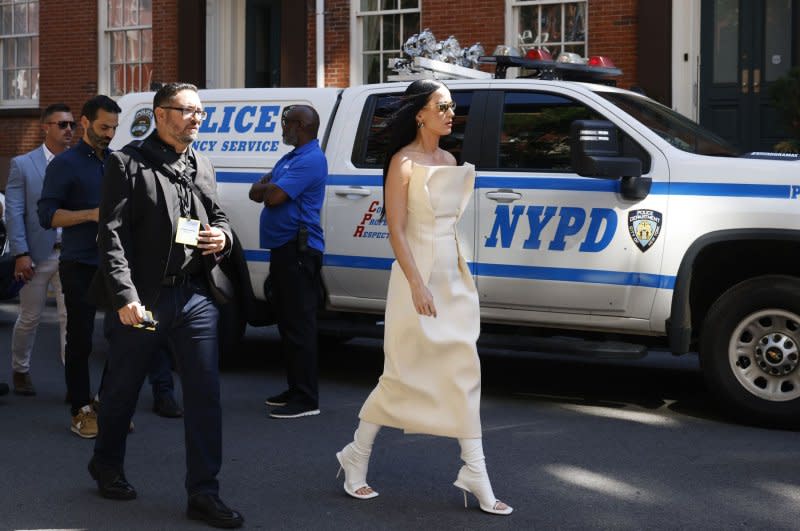 Singer Katy Perry made an appearance at the Stonewall National Monument Visitor Center grand opening ceremony on Friday. Photo by John Angelillo/UPI