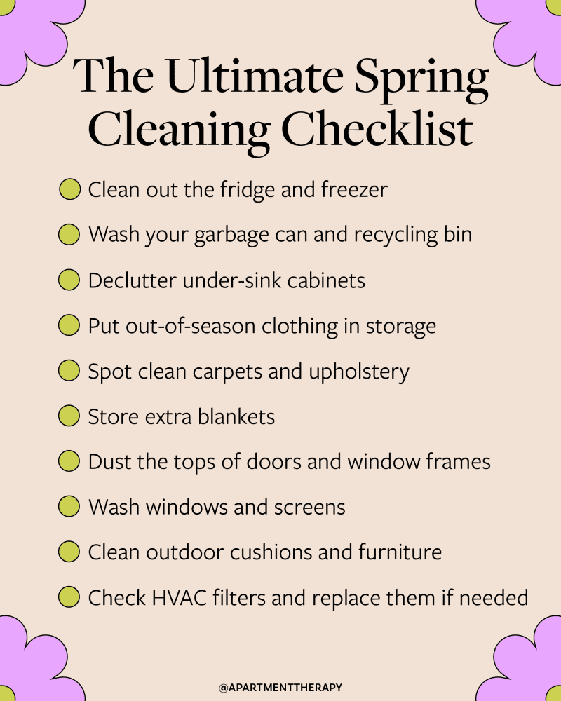 checklist for spring cleaning