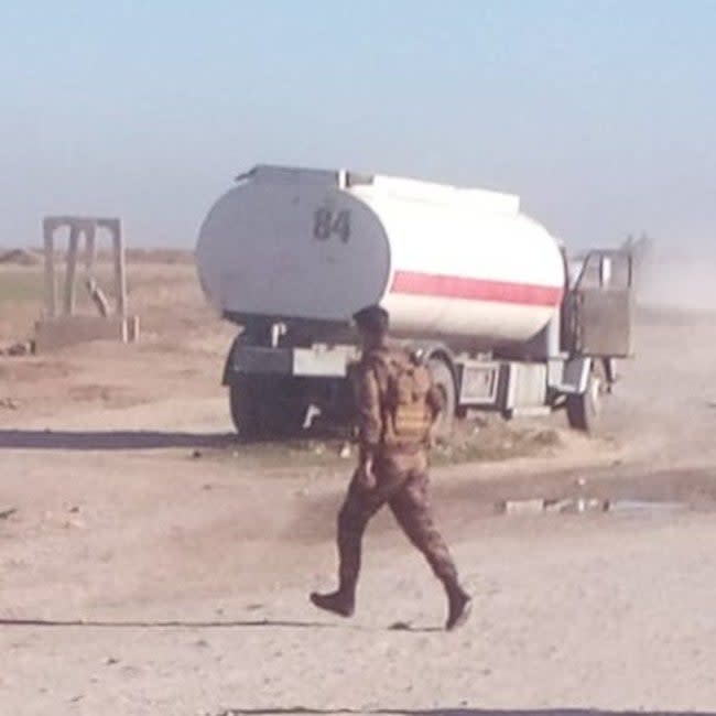 A low-quality external shot of the improvised launcher vehicle. <em>CENTCOM</em>