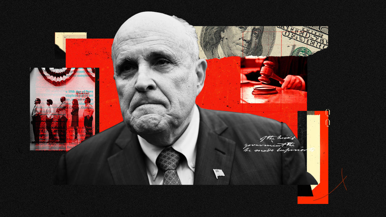 Photo illustration of Rudy Giuliani.