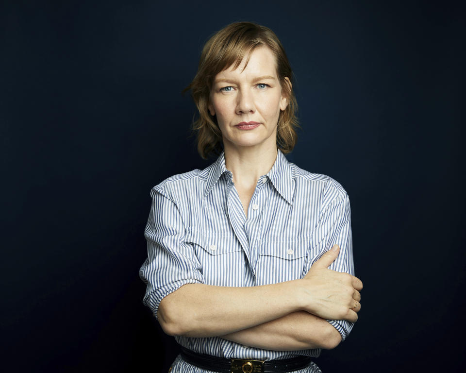 Actor Sandra Huller poses for a portrait to promote the film "Anatomy of a Fall" on Friday, Oct. 6, 2023, in New York. (Photo by Taylor Jewell/Invision/AP)