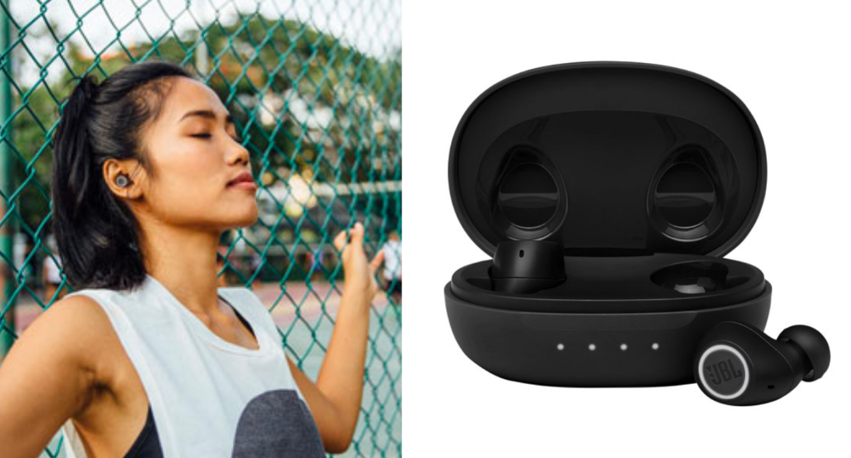 Save $140 on the JBL Free II In-Ear Bluetooth Truly Wireless Headphones. Photos via Best Buy Canada.