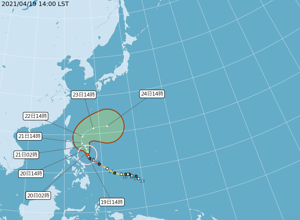 颱風「舒力基」從東南方外海掠過北上，但台灣仍是東北風的環境。（圖／翻攝自中央氣象局）