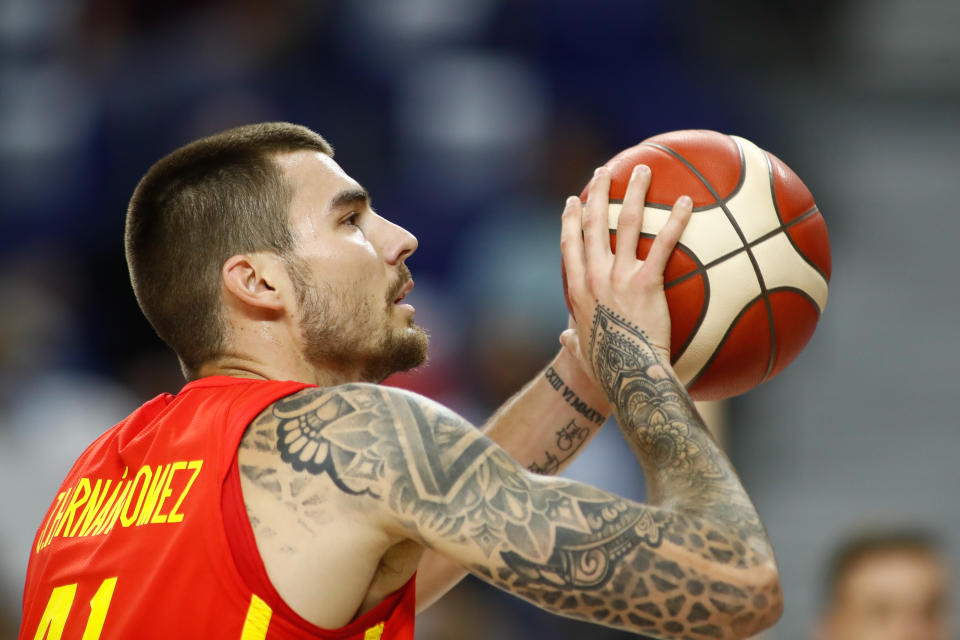 Spain named Juancho Hernangómez to its Olympic roster 11 days after he dislocated his shoulder. (Photo by Oscar J. Barroso / Europa Press Sports via Getty Images)