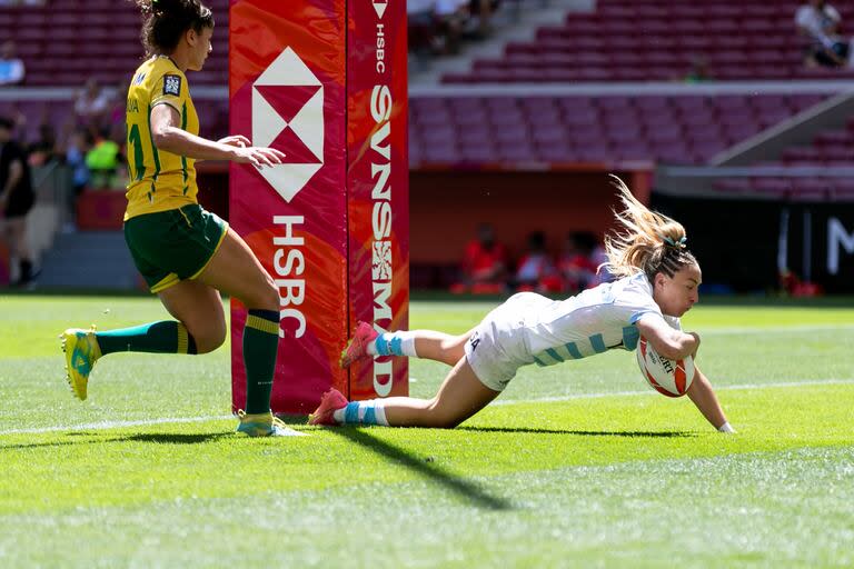 El try de Antonella Reding, de las Yaguaretés, ante Brasil