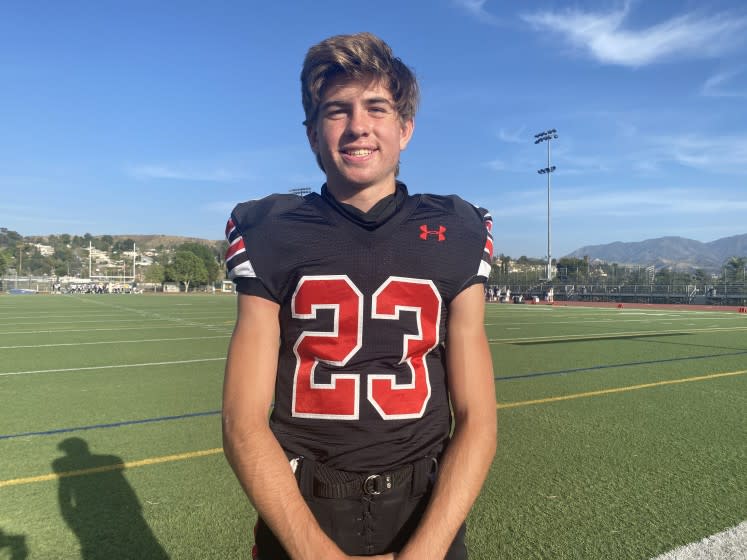 Freshman Tim Larkins threw for two touchdowns in Hart's 28-6 victory over West Ranch.