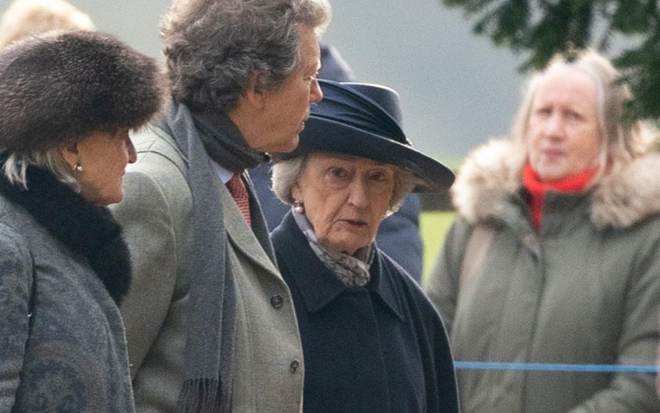 Lady Susan Hussey on the walk - Joe Giddens/PA