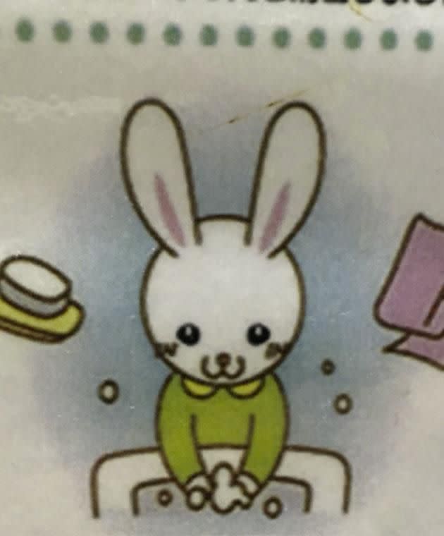 Japanese illustration of a bunny washing.. what? Photo: Twitter