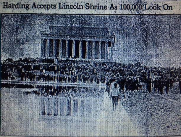 The Lincoln Memorial in Washington, D.C., got the spotlight on The Repository's front page after its dedication May 30, 1922. Tens of thousands gathered for the event. "The reflection of the classic structure can be seen in the pool," the caption to the photograph said.