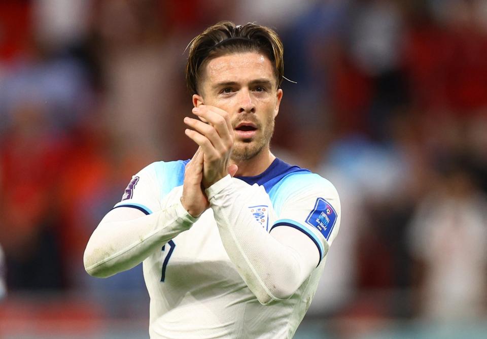 England’s Jack Grealish celebrates after victory over Wales (REUTERS)