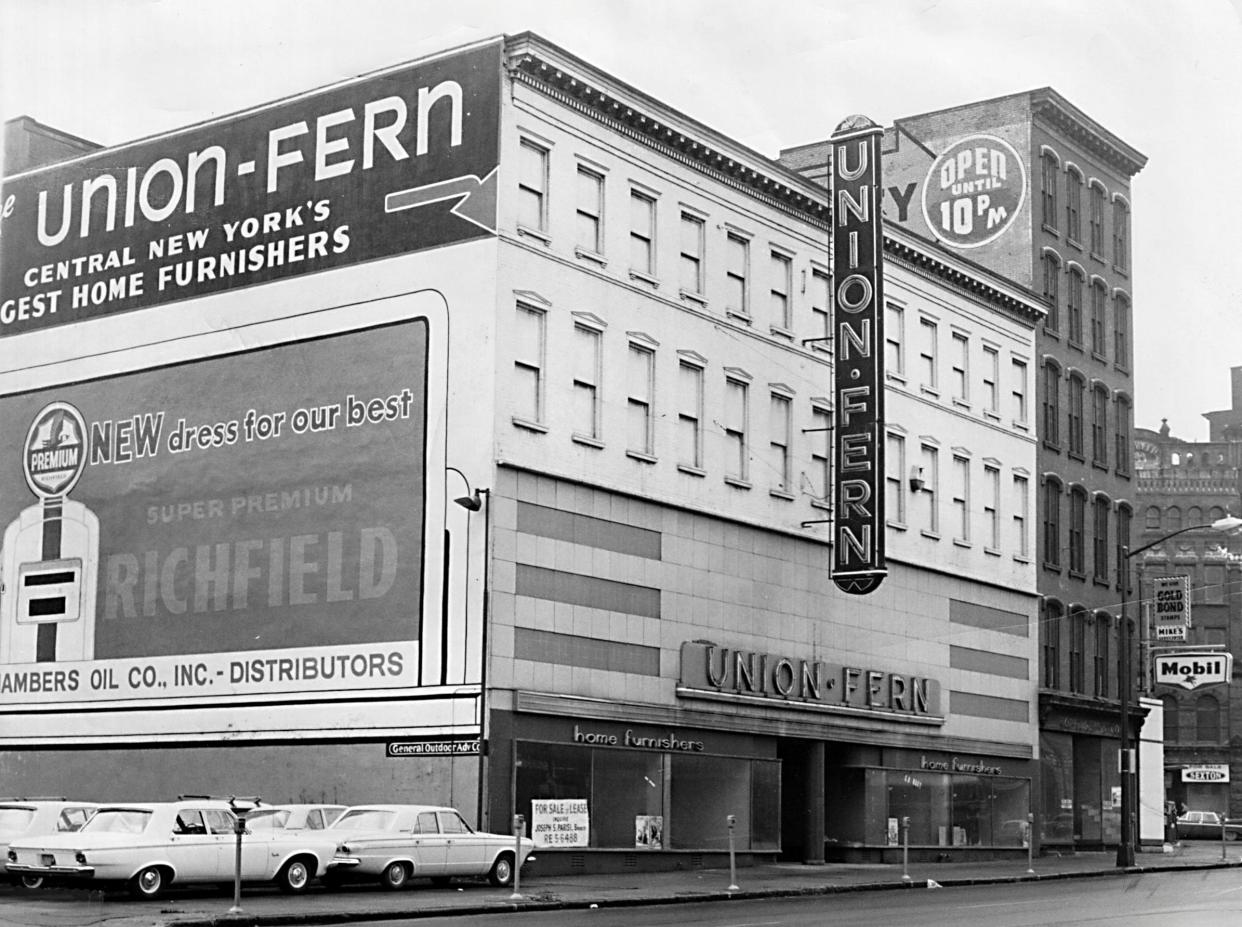 For many years, one of the busiest home furnishing stores was Union-Fern on lower Genesee Street in Utica. When it opened in 1928, it was named Goodman’s, after its founder, Joseph Goodman. The store closed in the early 1960s and was torn down in 1968 to make room for the new Bagg’s Square Bridge project.