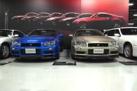 <p>Perhaps the two most desirable production cars in Nissan's collection, a 2000 Skyline GT-R V-Spec II and a 2002 Skyline GT-R M-Spec Nür. </p>