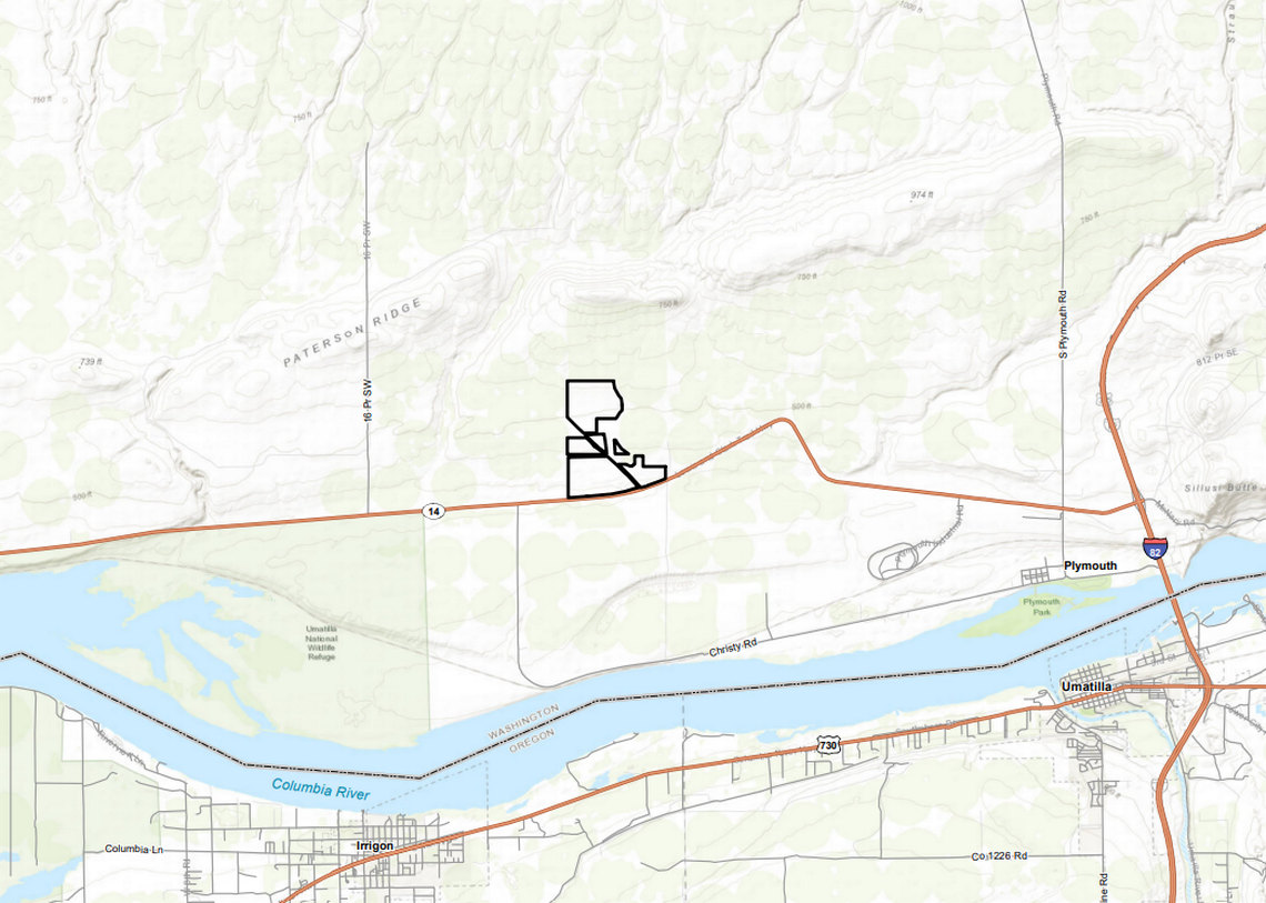 The proposed Wallula Gap Solar project would be about 25 miles south of the Tri-Cities on Highway 14 northwest of Plymouth, Wash.