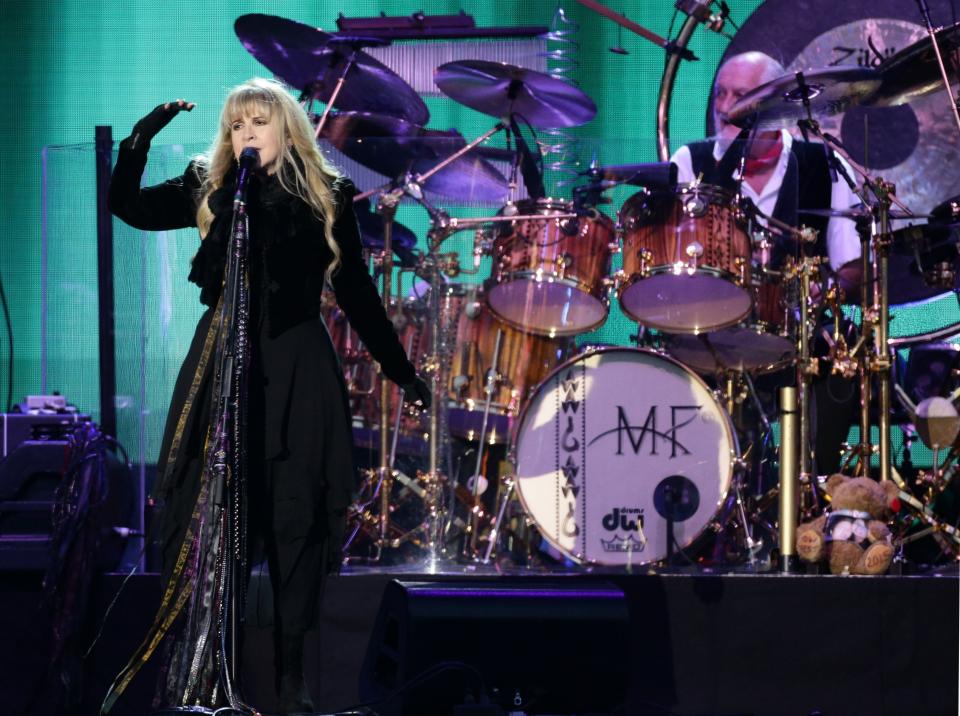 Stevie Nicks from Fleetwood Mac performs on the Main Stage at the Isle of Wight Festival, in Seaclose Park, Newport, Isle of Wight (PA)