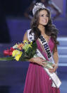 Miss Rhode Island Olivia Culpo looks toward the audience after being crowned Miss USA during the 2012 Miss USA pageant, Sunday, June 3, 2012, in Las Vegas. (AP Photo/Julie Jacobson)