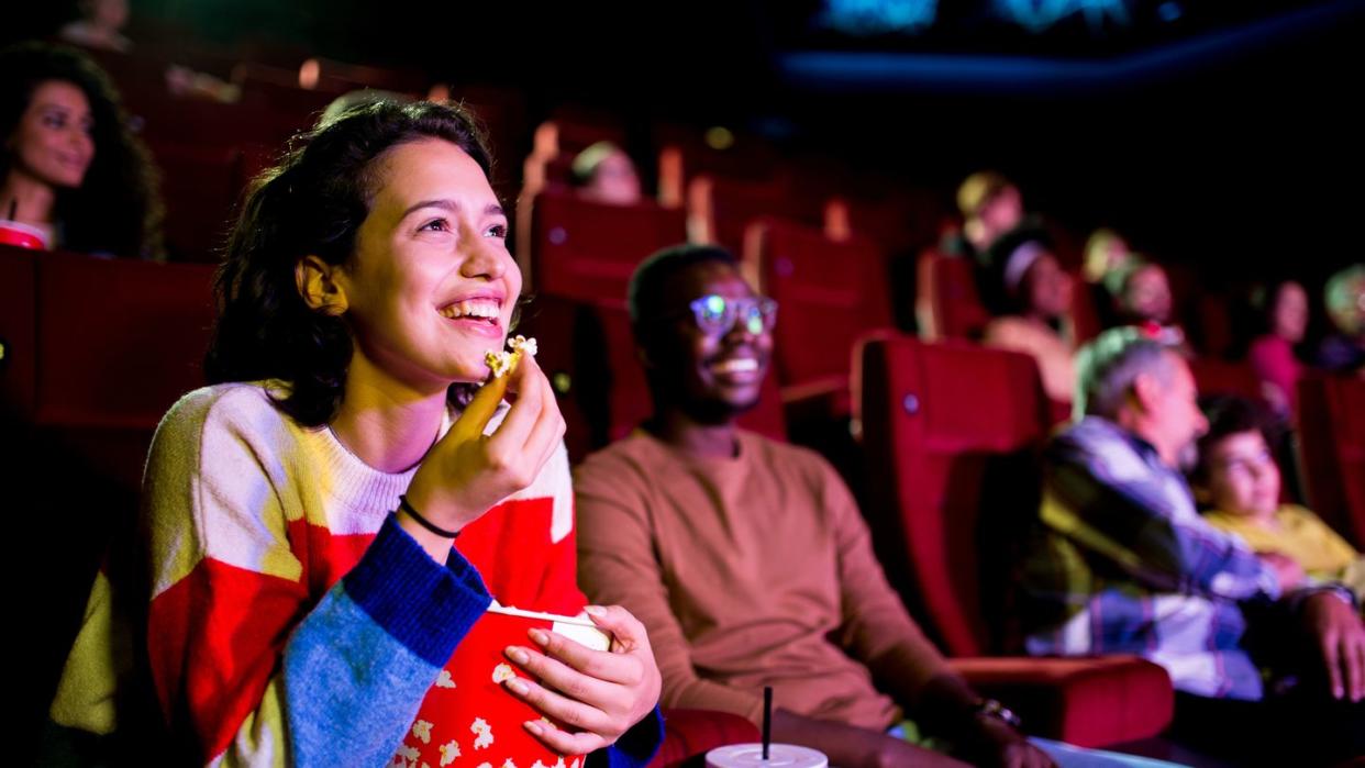 friends having fun at the cinema