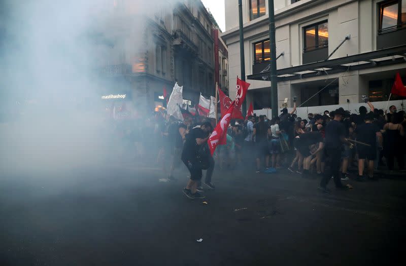 Demonstration against government plans to regulate street protests in Athens