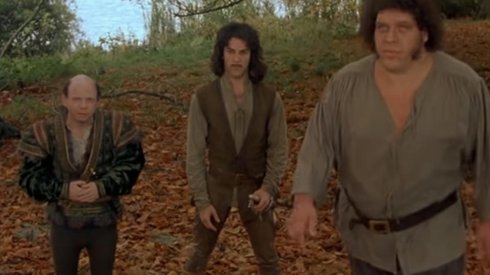 Mandy Patinkin, Wallace Shawn, and Andre The Giant in The Princess Bride