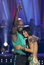 Former Dallas Cowboy star Emmitt Smith and pro partner Cheryl Burke celebrate their season 3 win on Nov. 15, 2006. Smith was the first athlete in the show’s history to take home the mirror ball trophy. His enthusiasm and prowess on the dance floor earned him the nickname “twinkle toes.”