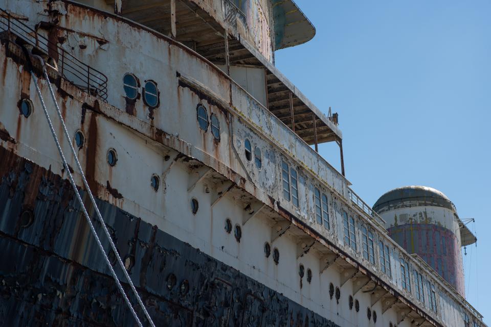 The SS United States, the largest ocean liner constructed entirely in America and still the holder of the transatlantic round-trip speed record, has been laid up in Philadelphia since 1996. A lawsuit filed in 2022 now threatens to evict the ship.