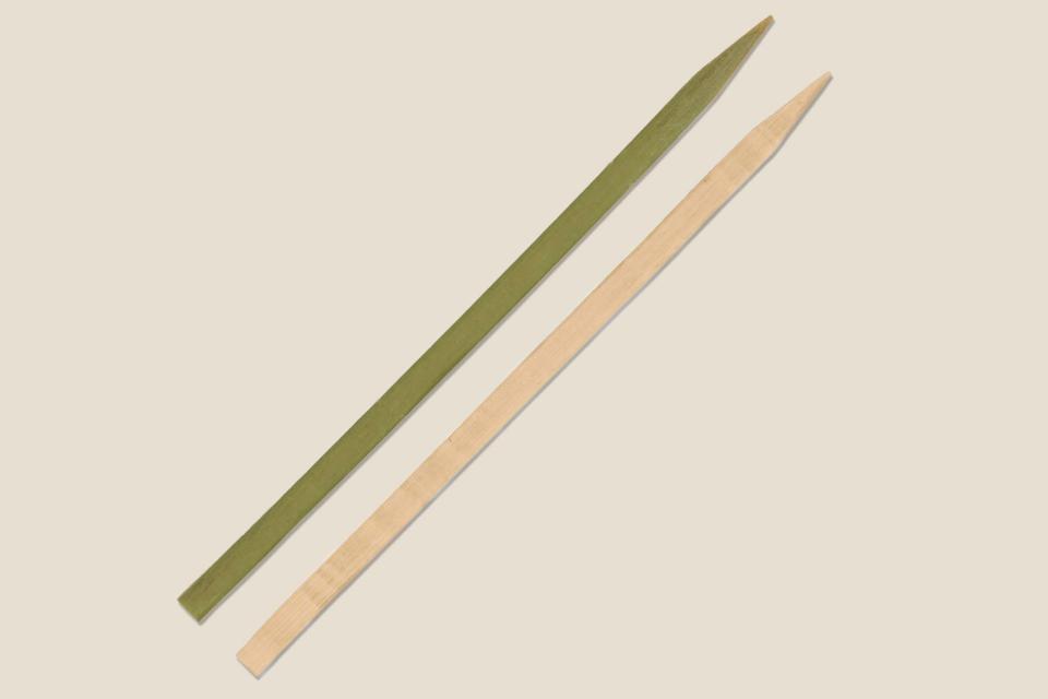 BambooMN Green Natural Bamboo 9-inch Flat Skewers