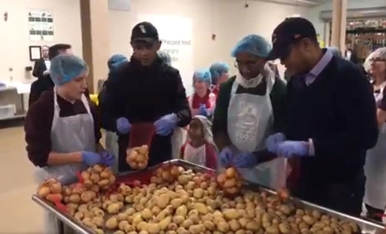 Former president Barack Obama showed up to the food bank on Tuesday: Chicago's Food Bank