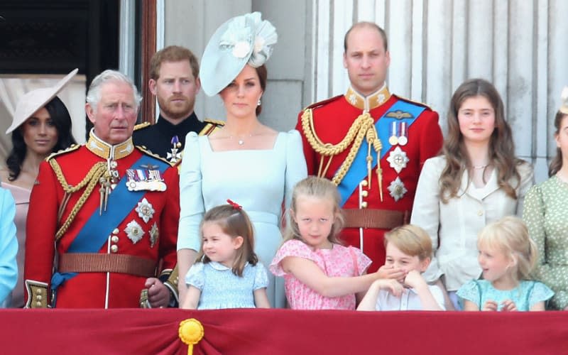 King Charles with the Princes of Wales and the Dukes of Sussex