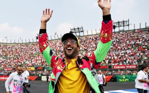 Daniel Ricciardo of Australia and Renault Sport F1 waves to the crowd on the drivers parade before the F1 Grand Prix of Mexico at Autodromo Hermanos Rodriguez on October 27, 2019 in Mexico City - Credit: Getty Images