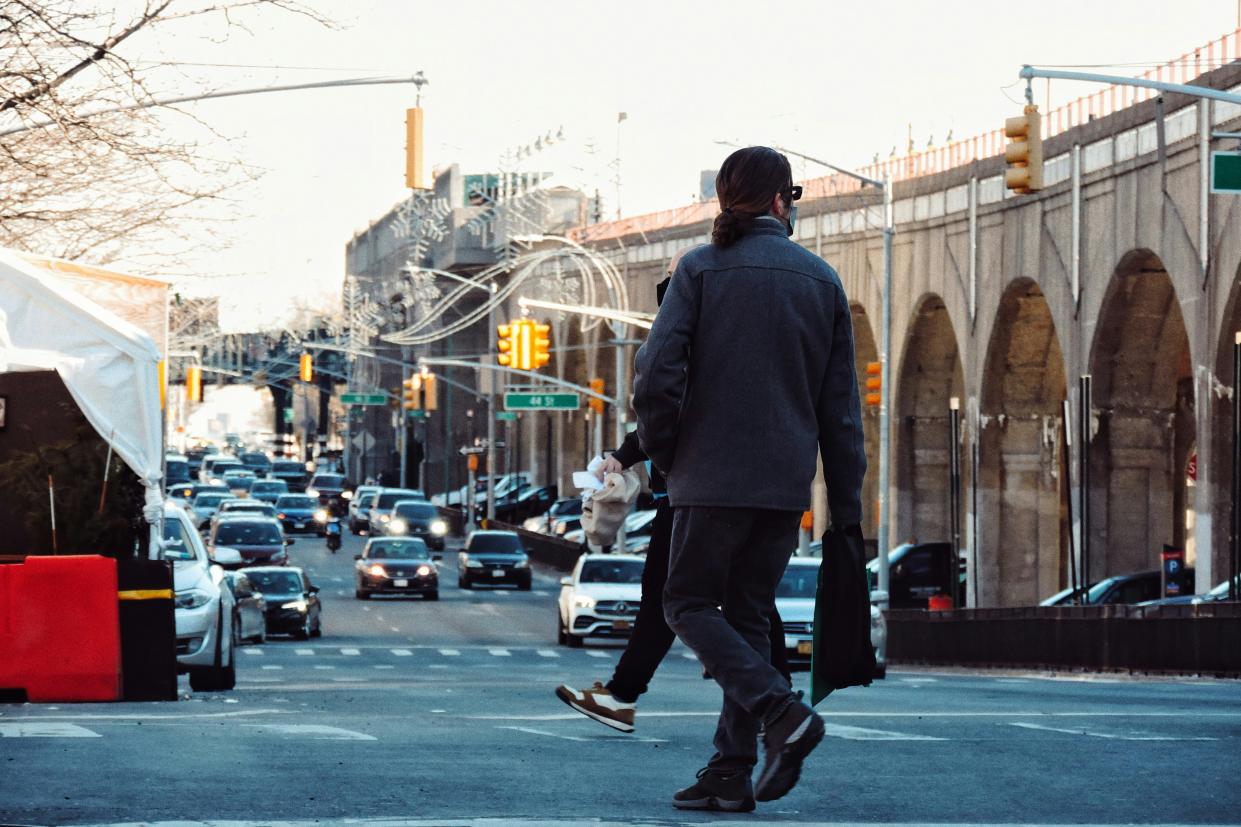 A scene from a neighborhood in Queens, N.Y.