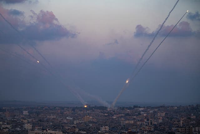 Rockets are fired toward Israel from the Gaza Strip on Wednesday