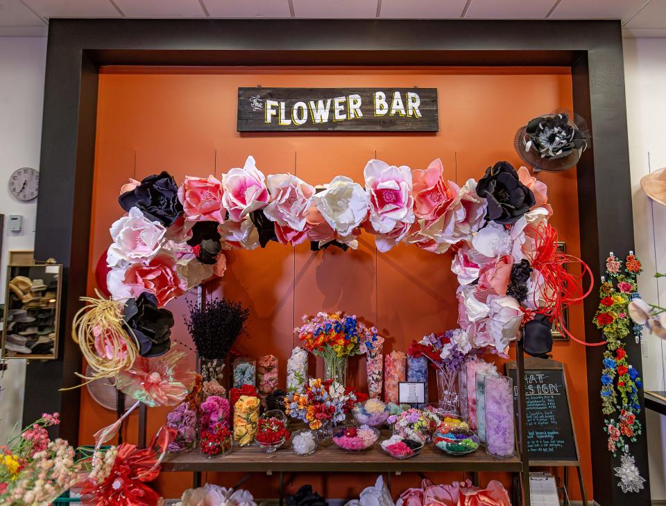 The Flower Bar at The Hat Shoppe offers many colorful flowers to adorn your DIY Derby hat. Milliner and owner Jenny Pfanentisel offers hat workshops and everything you need to make your own Derby hat, or you can buy one ready-made for the big event. Feb. 15, 2024