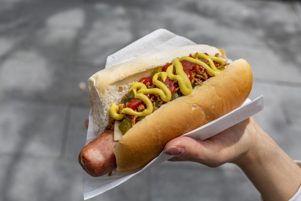 Image of a hot dog, which is an example of an ultra-processed food. (Getty Images)