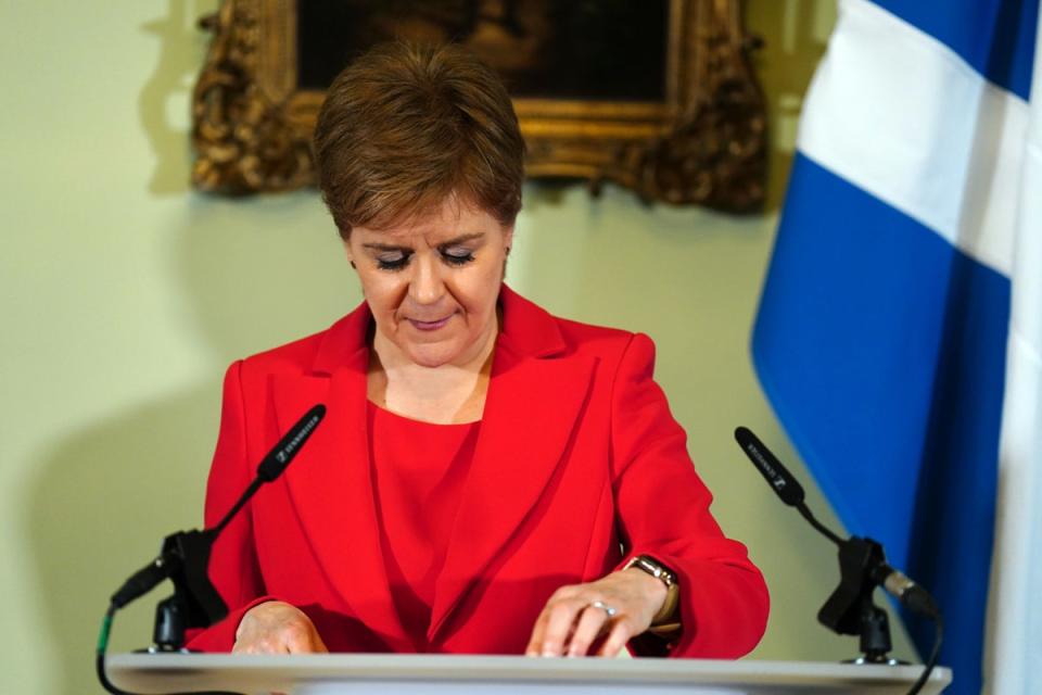 Nicola Sturgeon ha anunciado su intención de renunciar (PA Wire)