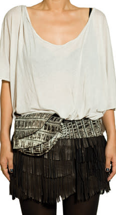 Last fall, indie handbag designer Sang A Im-Propp created an alligator fanny pack to be sold during Fashion's Night Out. Cost: $1,995. The bag sold out of stores that night.